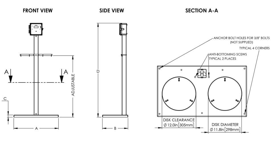 Model 2350 Dimension Drawing