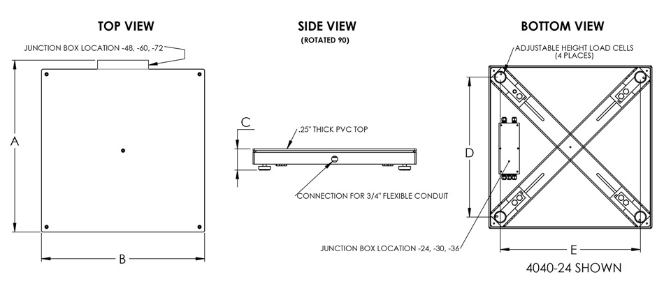 Model 4040 Dimension Drawing