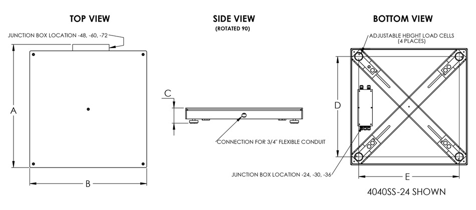 Model 4040SS Dimension Drawing