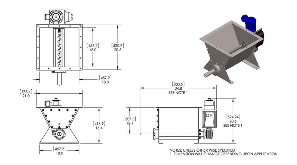 Model VMF-90A Dimension Drawing