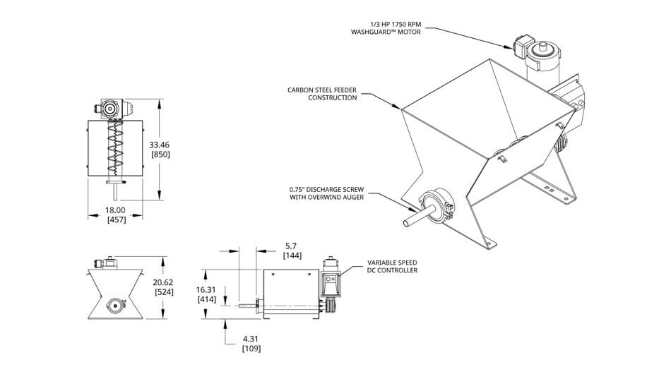 Model VMF-90C Dimension Drawing