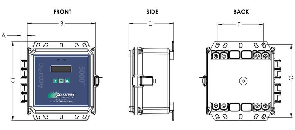 Model AccuPro 5000-PB Dimension Drawing