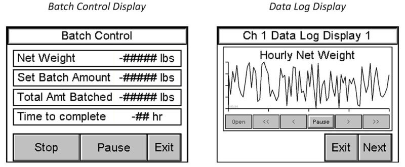 AccuPro 7000-TS Scale Controller Display Batch Control and Feed Rate Screen Shot