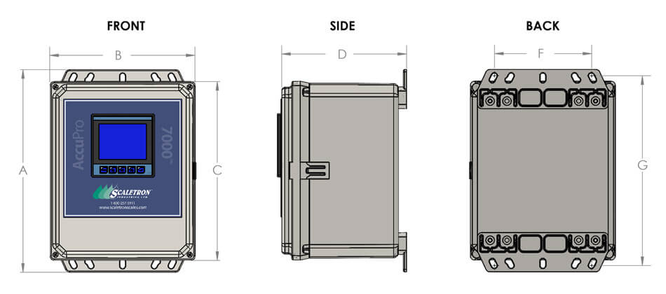 Model AccuPro 7000-TS Dimension Drawing