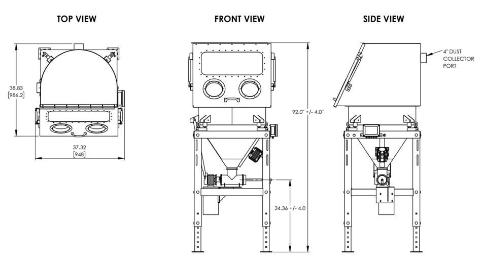 Scaletron Model VMF-28BL Dimension Drawing